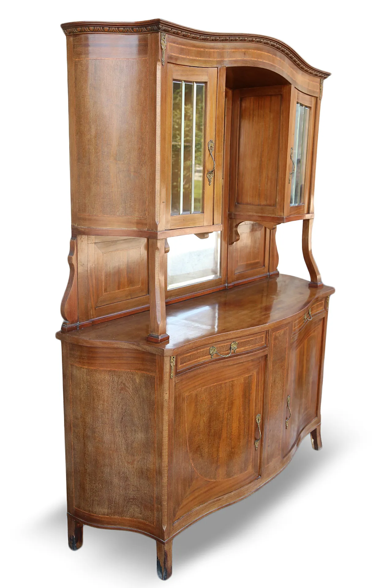 Pair of liberty display cabinets feather mahogany, 20th century 4