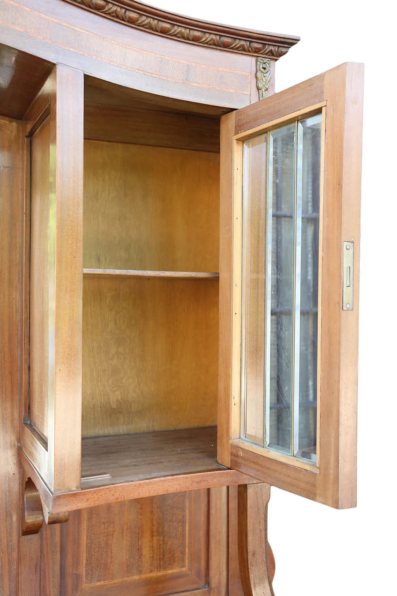 Pair of liberty display cabinets feather mahogany, 20th century 12