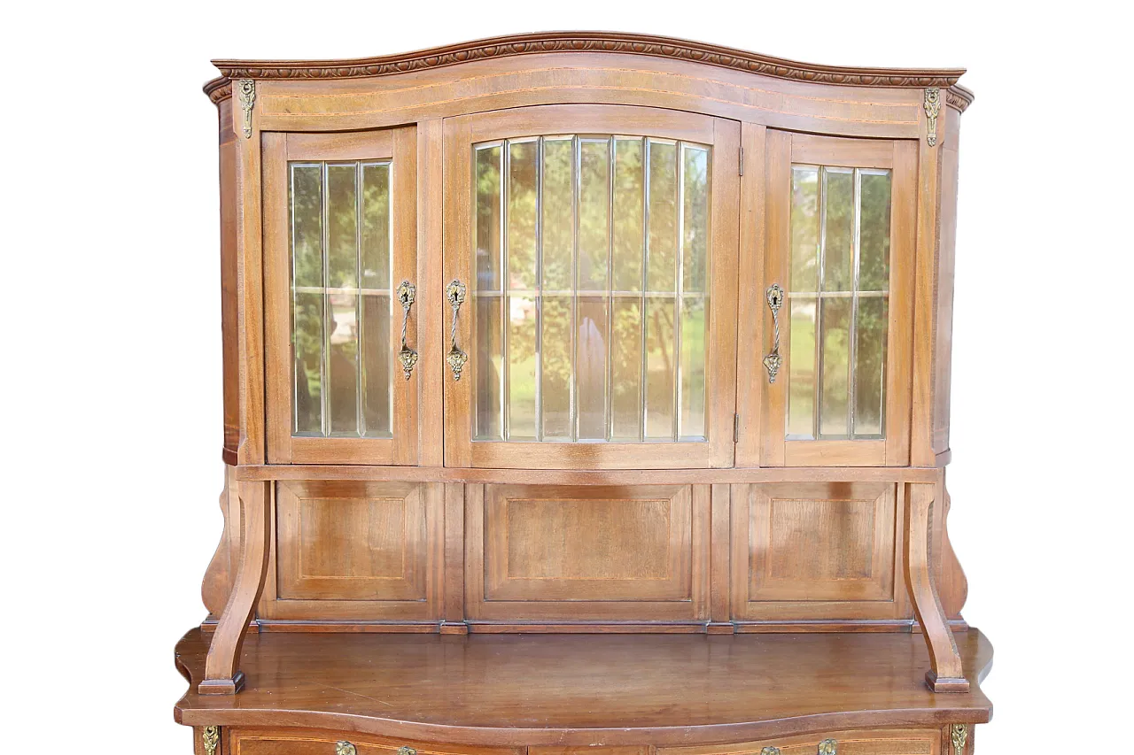 Pair of liberty display cabinets feather mahogany, 20th century 14