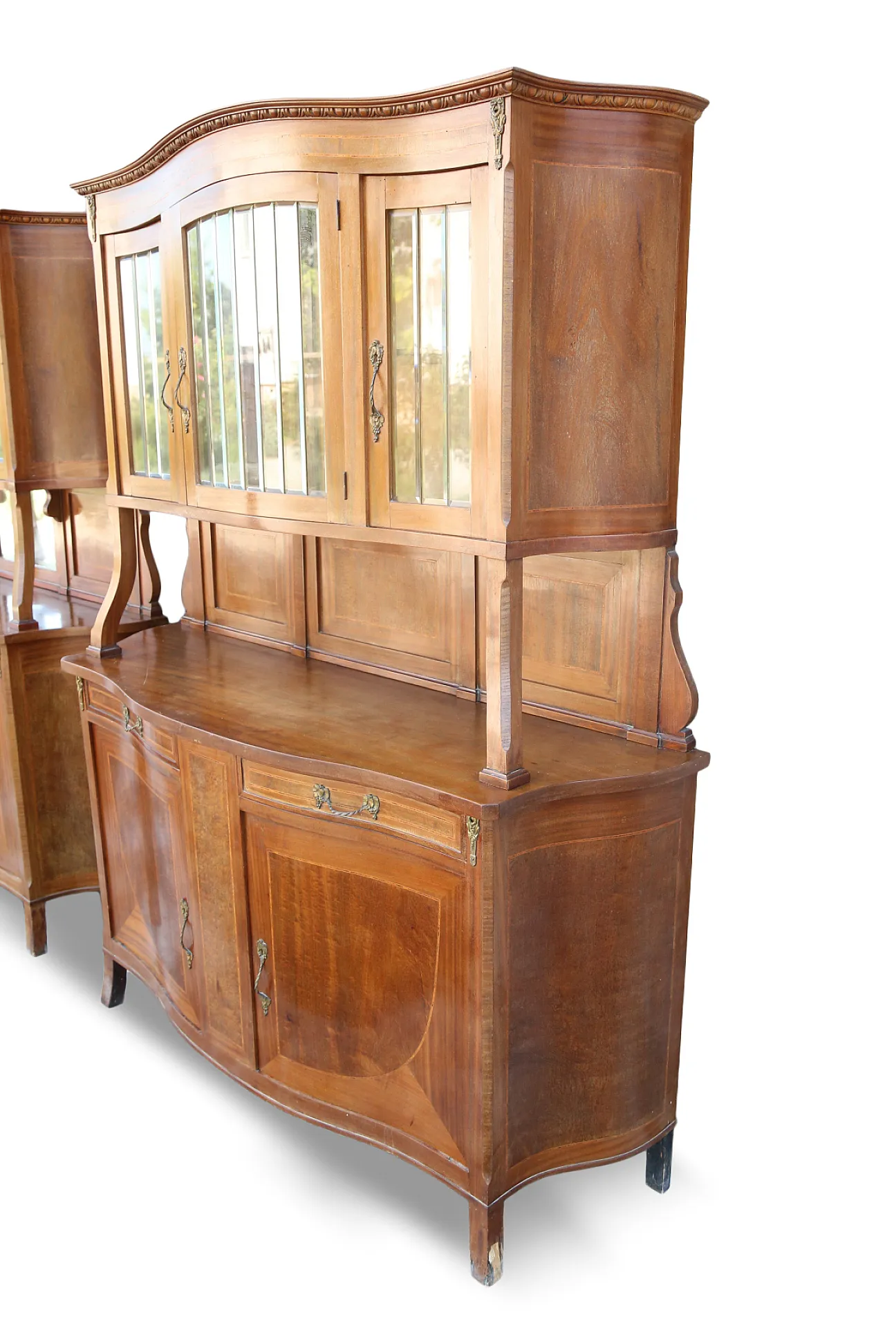 Pair of liberty display cabinets feather mahogany, 20th century 15