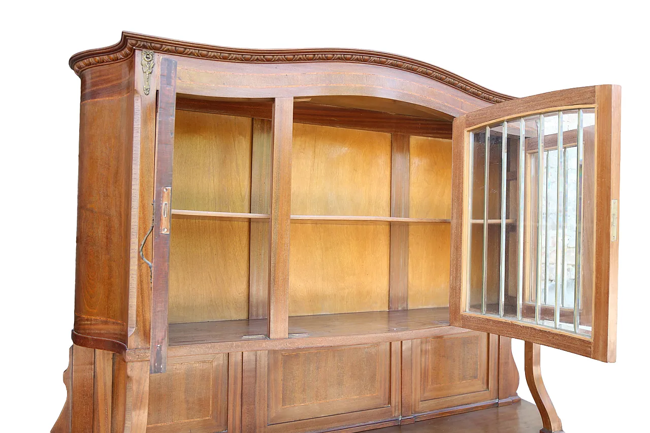 Pair of liberty display cabinets feather mahogany, 20th century 20