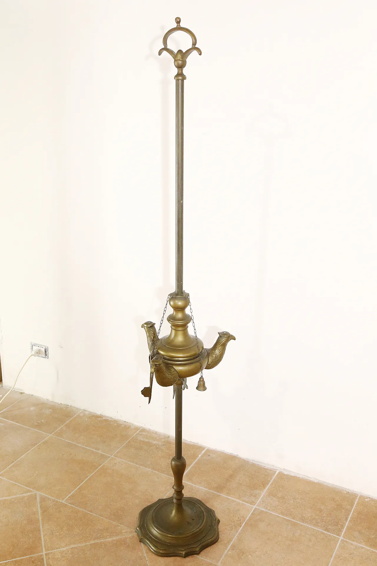 Bronze oil lamp lamp, Florentine, early 19th century 13
