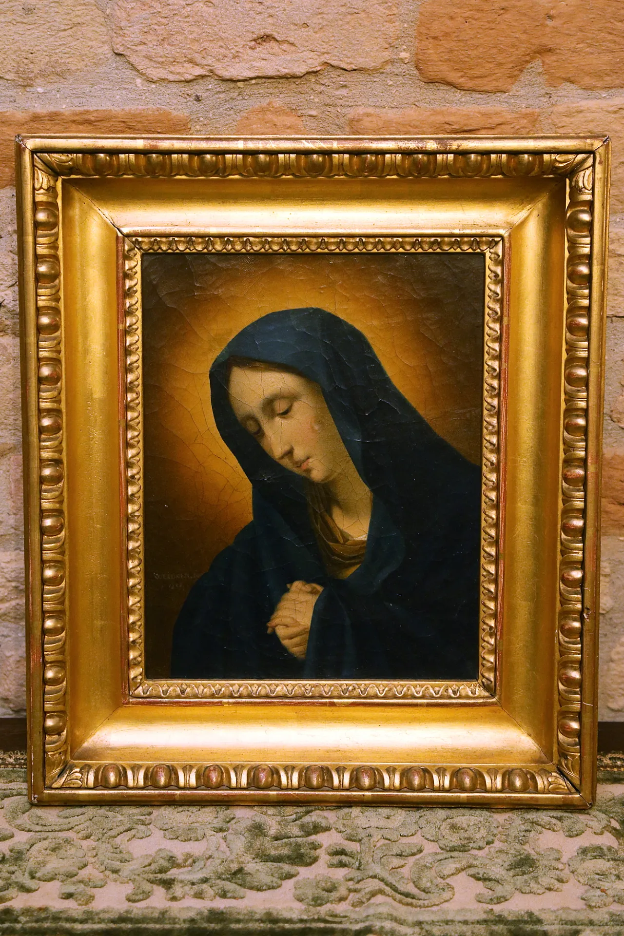Joseph Weidner Josef oil painting on canvas Virgin Mary signed, 1826 1