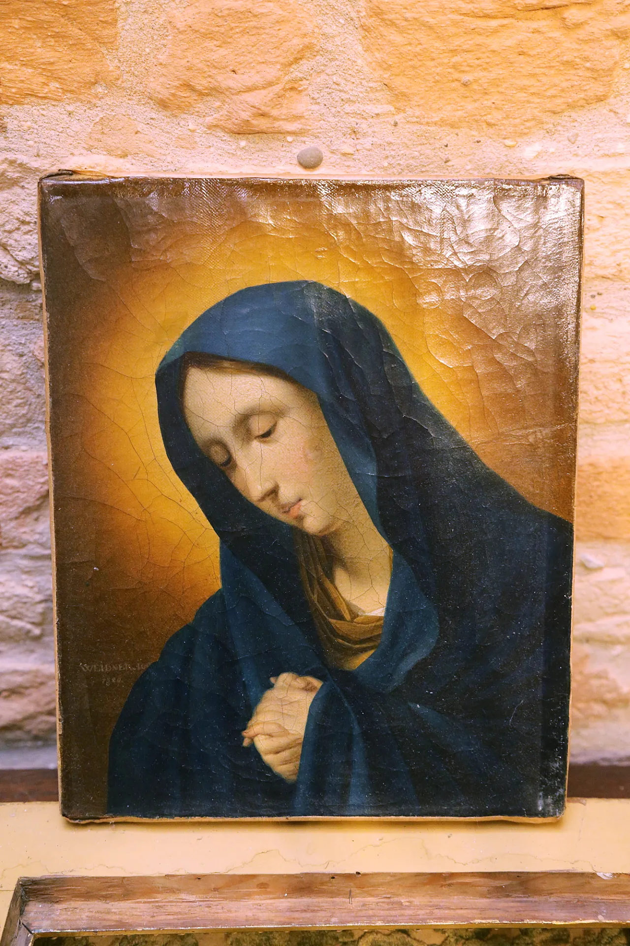 Joseph Weidner Josef oil painting on canvas Virgin Mary signed, 1826 12