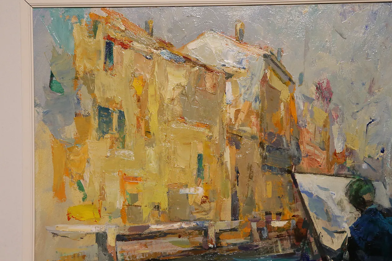 Navigli Milan by Giuseppe Vismara, oil canvas 1990s 6