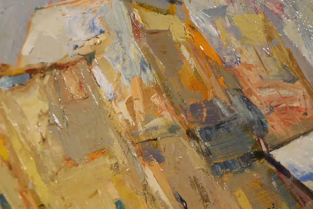 Navigli Milan by Giuseppe Vismara, oil canvas 1990s 8