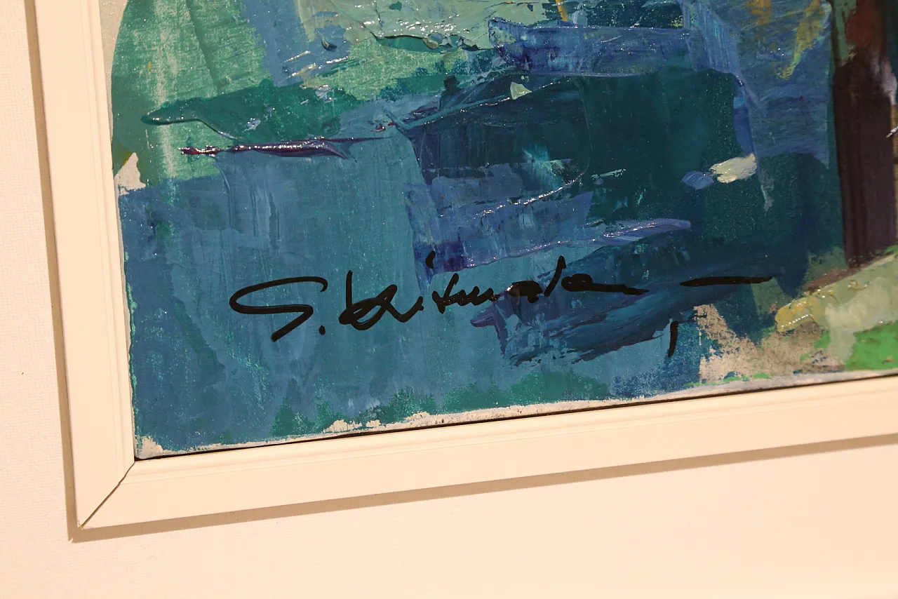 Navigli Milan by Giuseppe Vismara, oil canvas 1990s 11