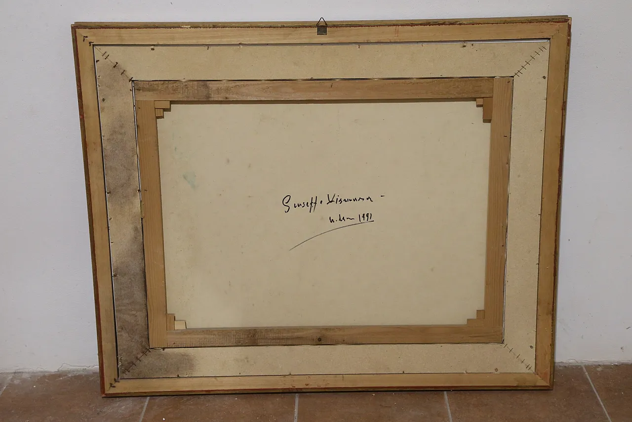 Navigli Milan by Giuseppe Vismara, oil canvas 1990s 12