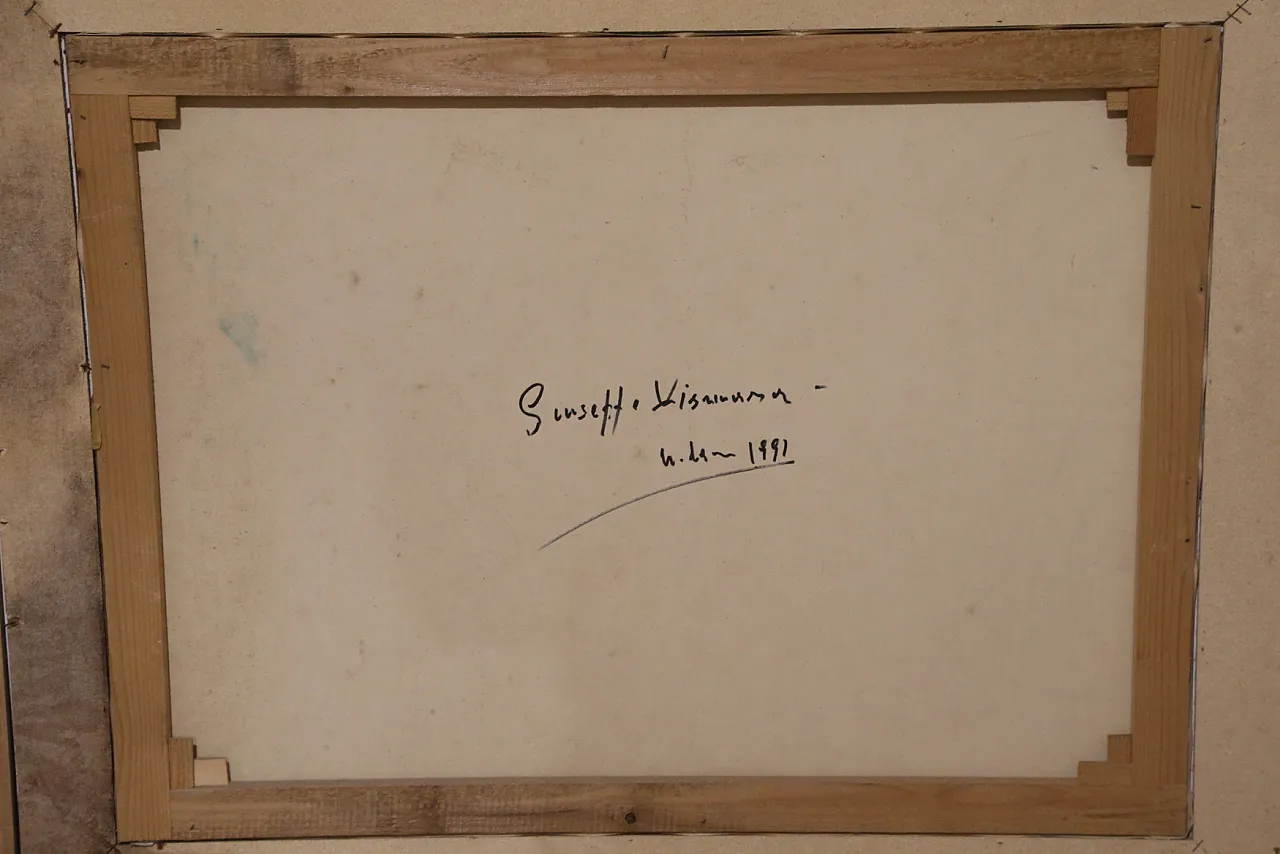 Navigli Milan by Giuseppe Vismara, oil canvas 1990s 15