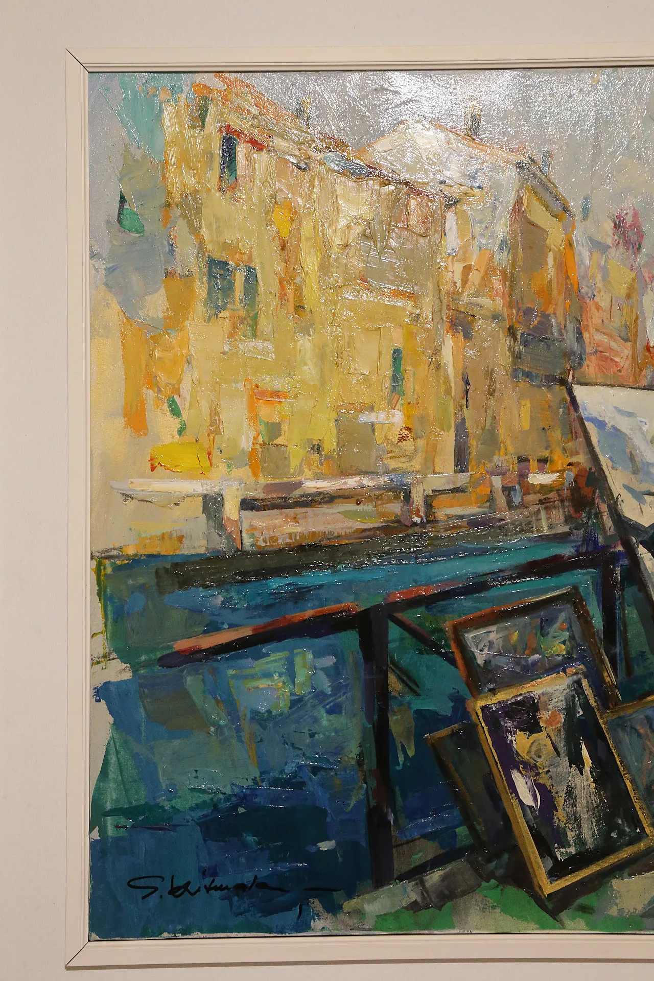 Navigli Milan by Giuseppe Vismara, oil canvas 1990s 17