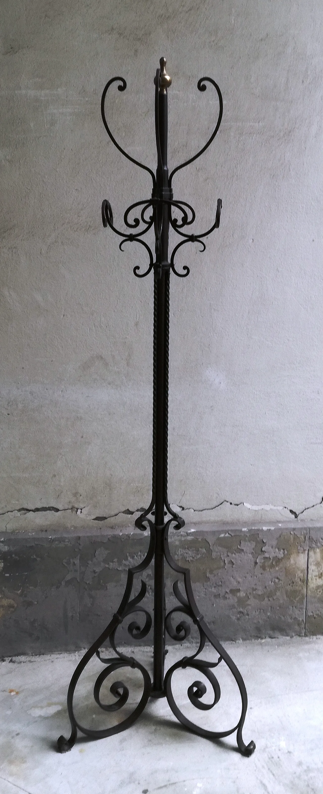 Wrought iron coat rack, mid-20th century 2