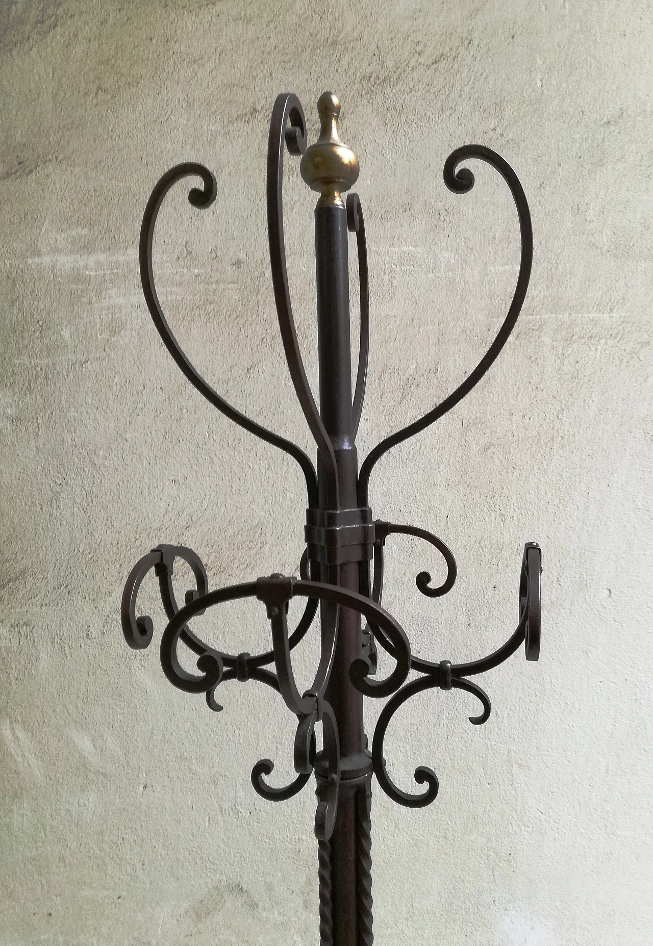 Wrought iron coat rack, mid-20th century 4
