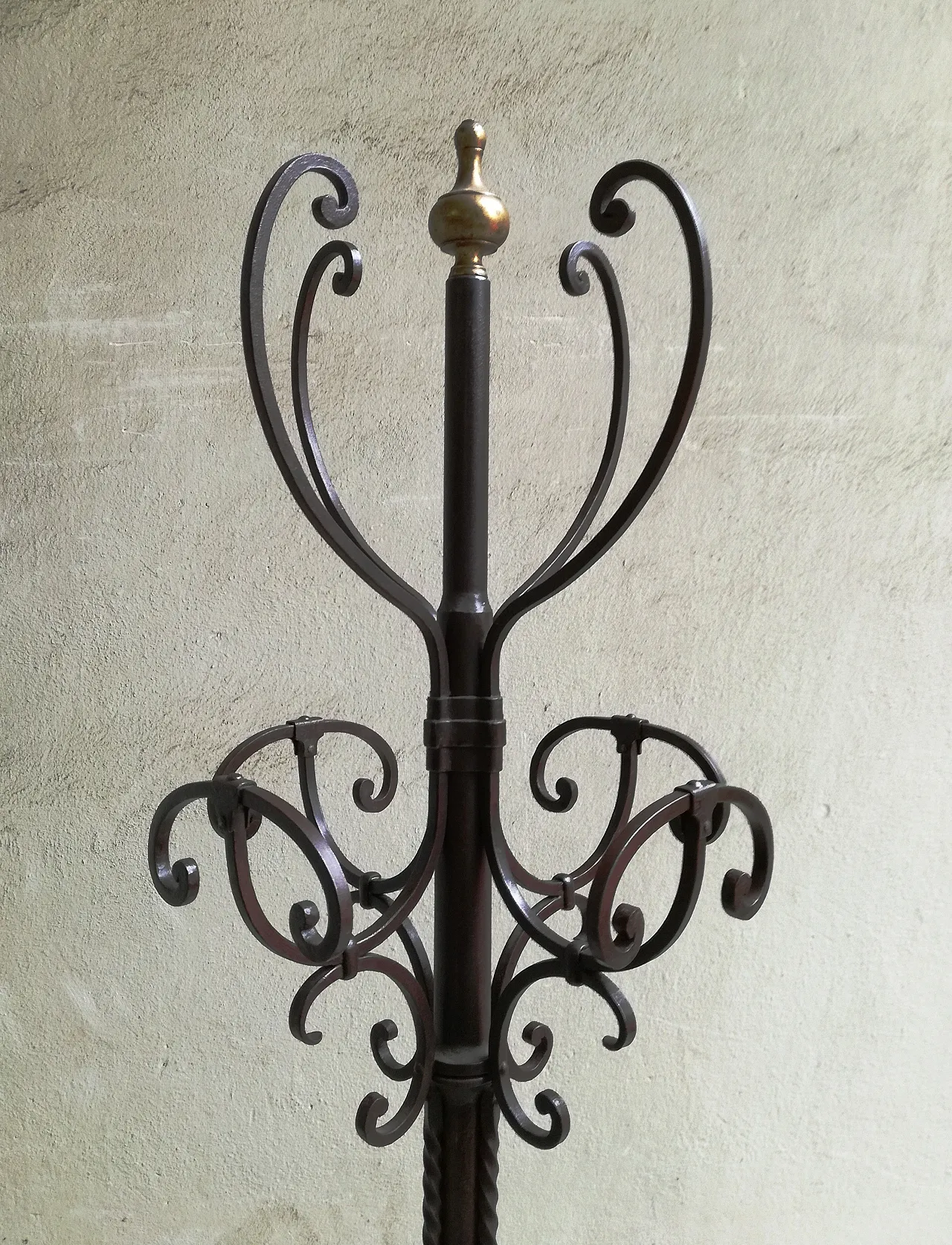 Wrought iron coat rack, mid-20th century 5