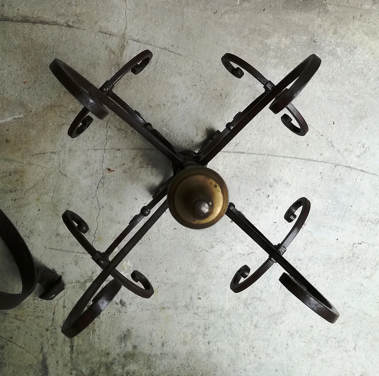 Wrought iron coat rack, mid-20th century 9