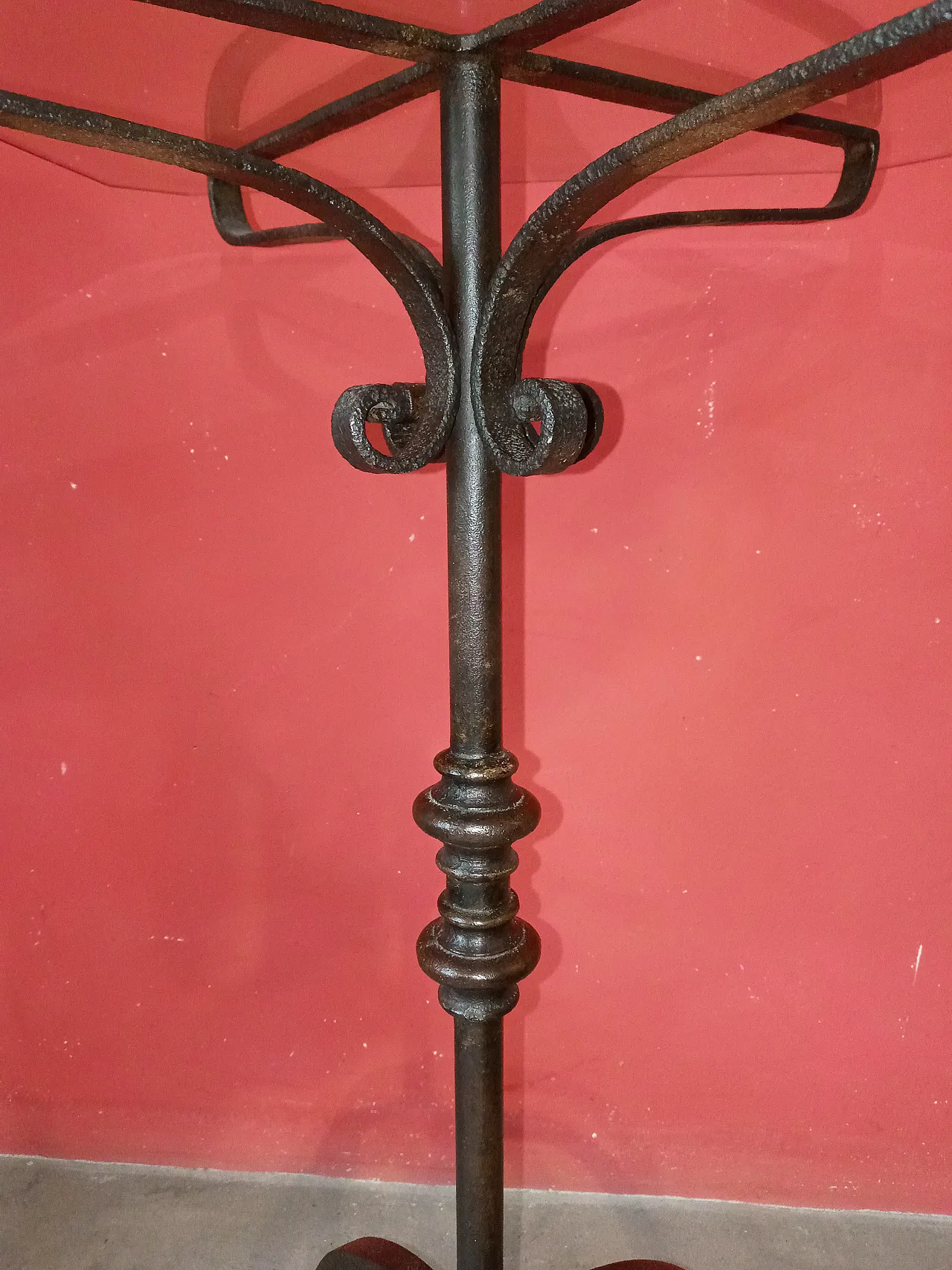 Side table with wrought iron base, 50s 5