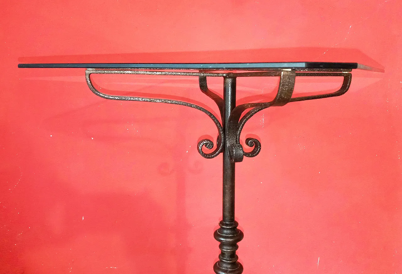 Side table with wrought iron base, 50s 8