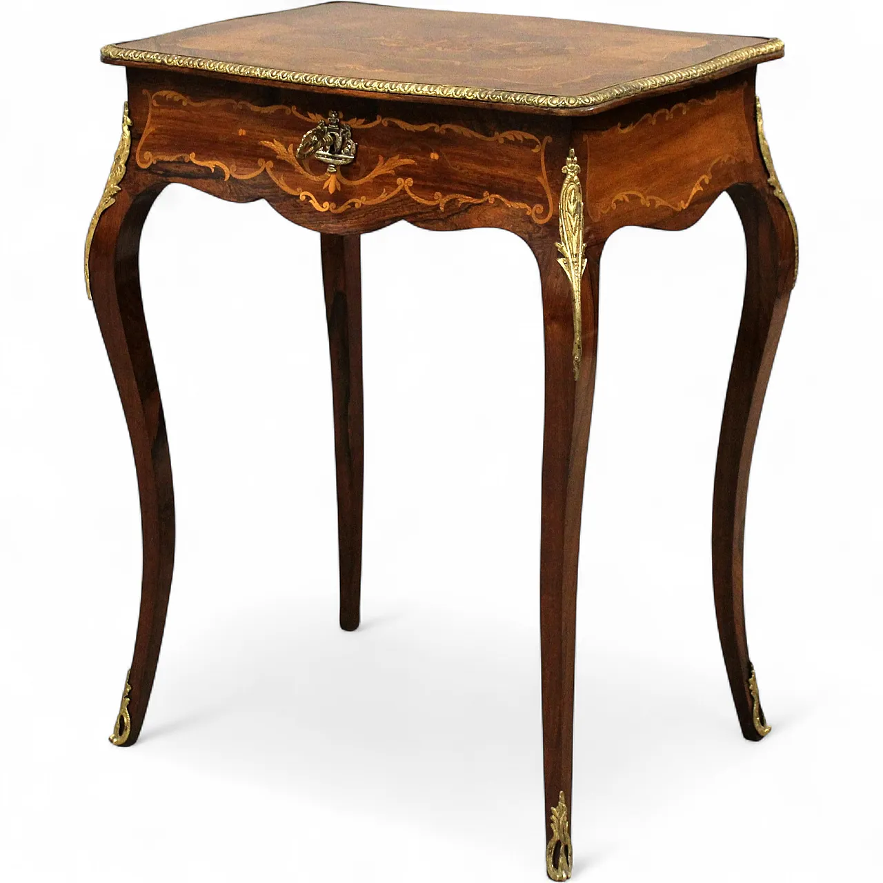 Napoleon III inlaid coffee table from the 19th century 13