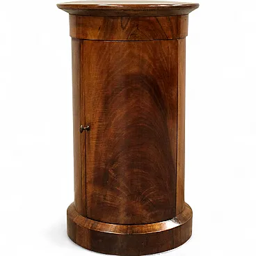 Empire column cylinder bedside table walnut, 19th century