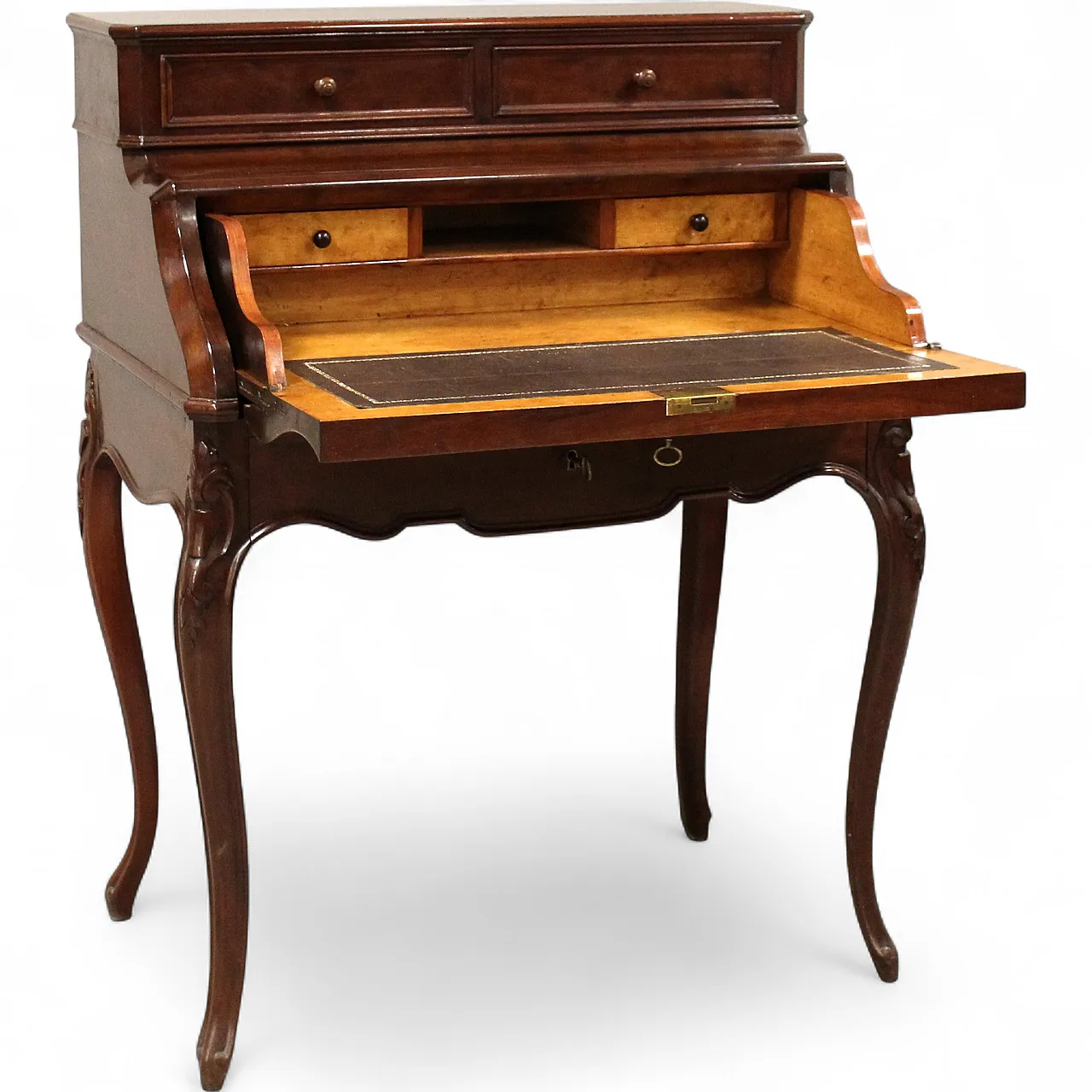 Napoleon III desk flap mahogany, 19th century 14