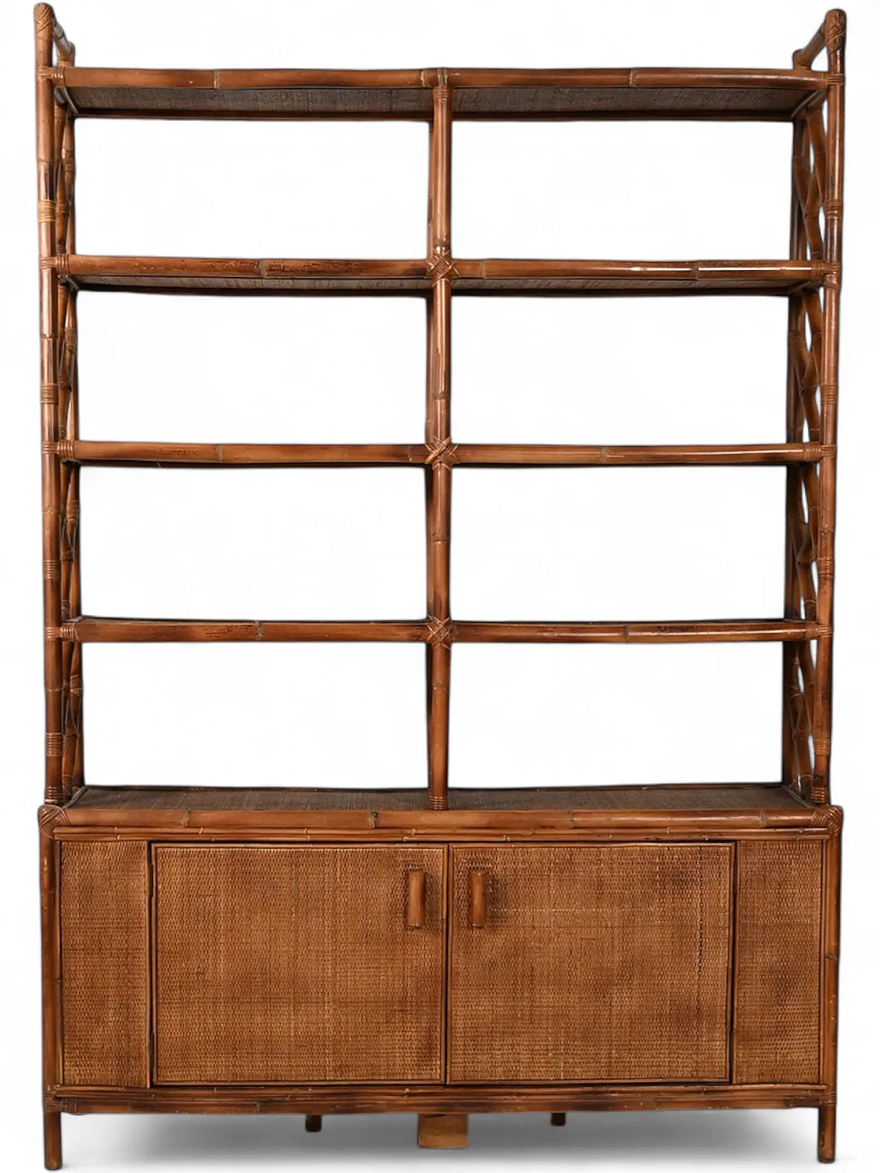 Libreria in bambù e rattan, anni ’60 14