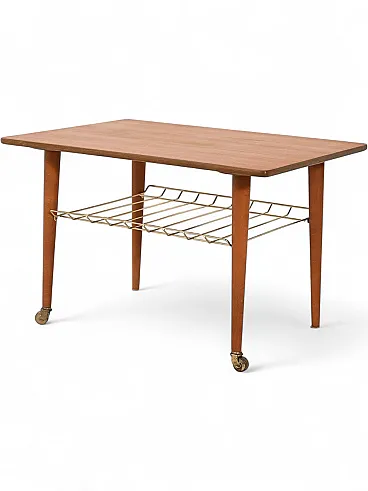 Coffee table scandinavo con mensola in ottone