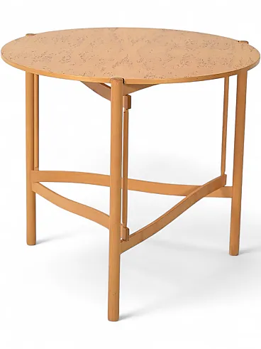Coffee table scandinavo rotondo in betulla di Karl Andersson & Söner