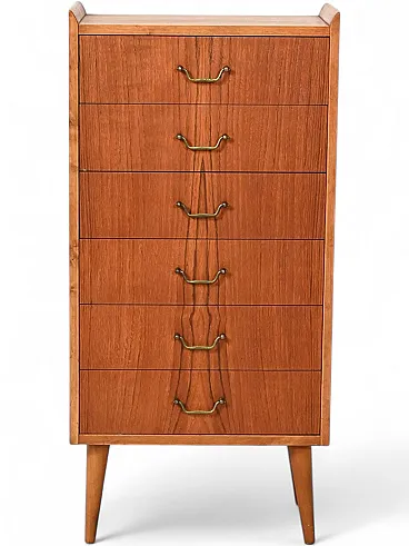 Piccola cassettiera scandinava in teak anni Cinquanta