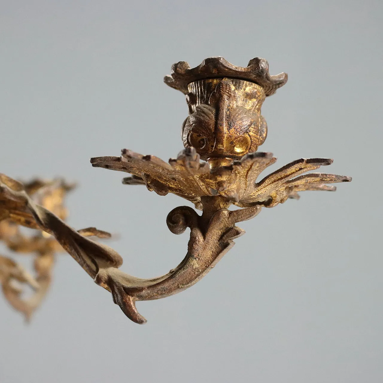 Lampadario in bronzo dorato, fine '800 6