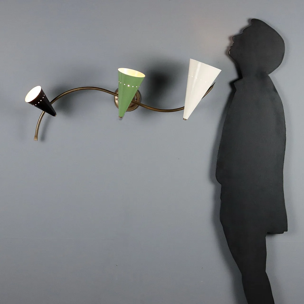 Lampada da parete o soffitto in metallo e alluminio laccato, '900 2