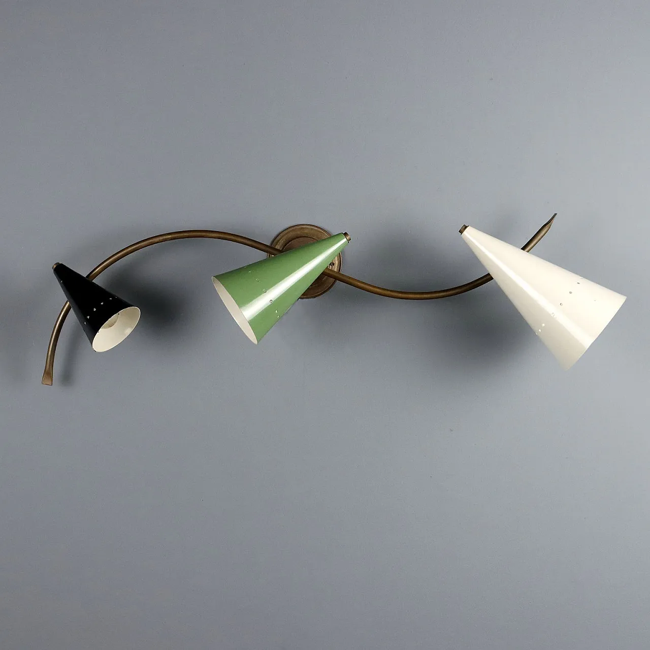 Lampada da parete o soffitto in metallo e alluminio laccato, '900 7