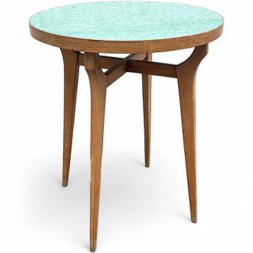 Table in maple and green formica, 1960s