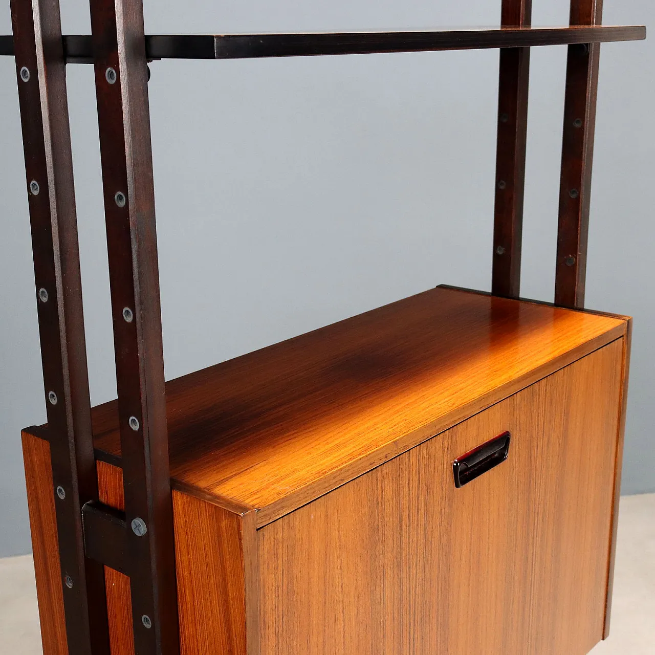 Libreria freestanding in legno massello tinto ebano, '900 5