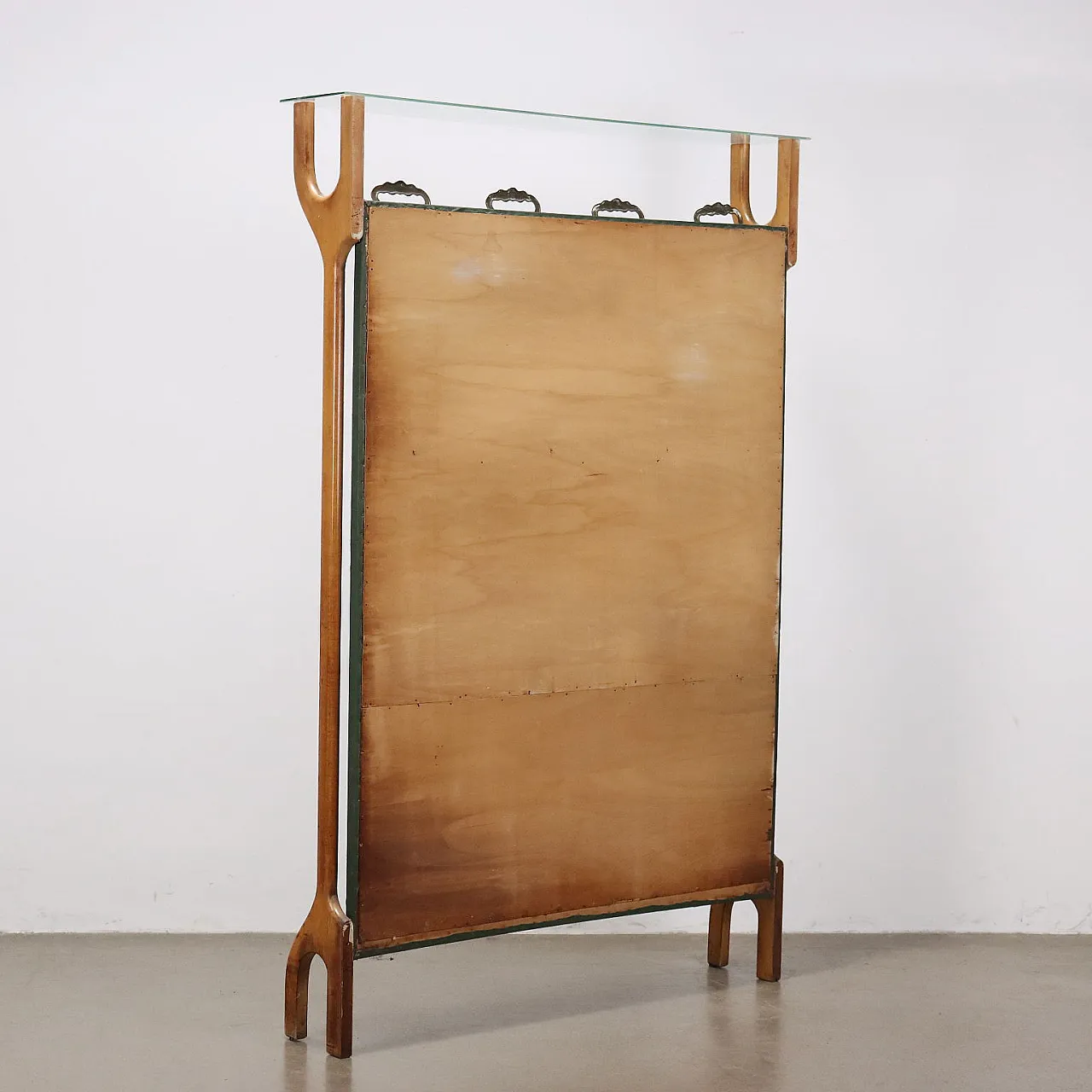 Appendiabiti in ottone, similpelle e vetro, anni '50 8