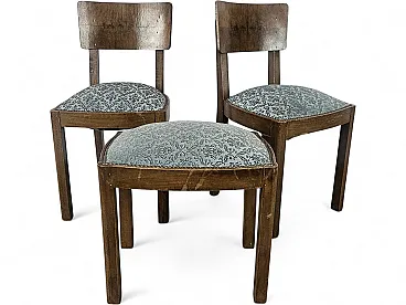 Art Deco pair of chairs with stool, 40s