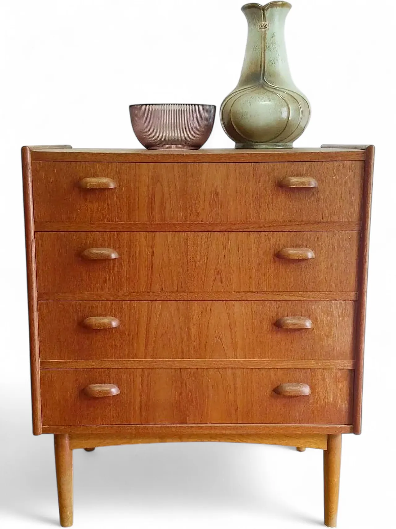 Teak chest of drawers 79cm, Denmark, 1950s 8
