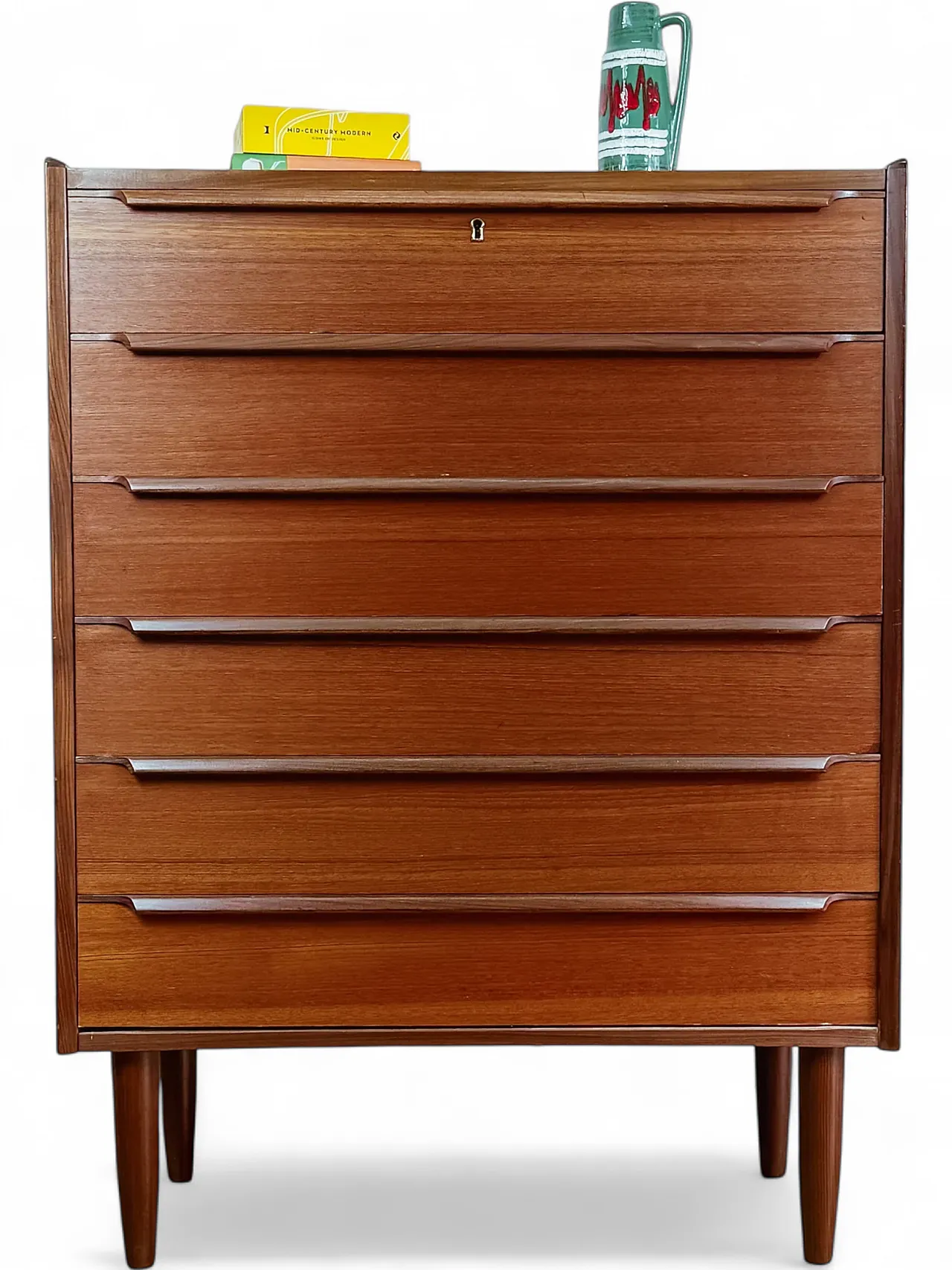 Teak chest of drawers 6 drawers, Denmark, 1950s 7