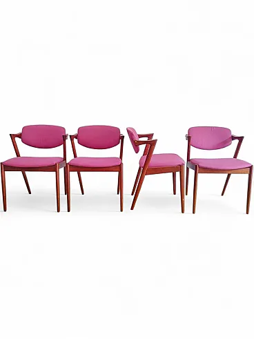 4 Kai Kristiansen Model Z teak chairs, Denmark, 1960s