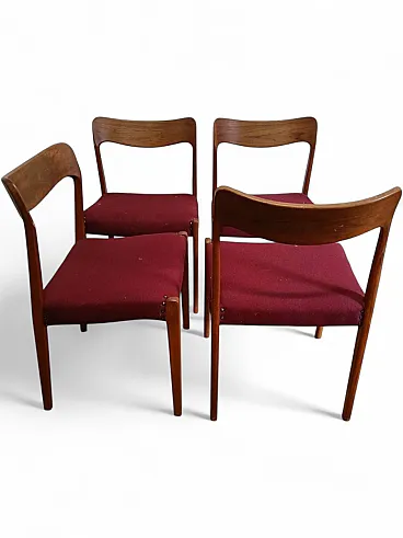 4 chairs by Henning Kjærnulf, Denmark, 1950s