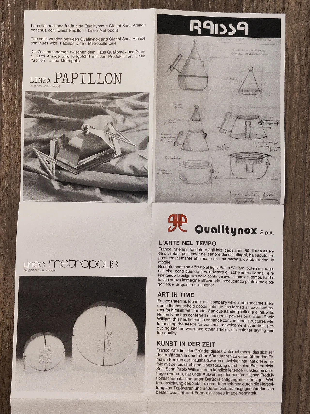 Moka Raissa in steel by Gianni Sarzi Amadè for Qualitynox 1990s 1