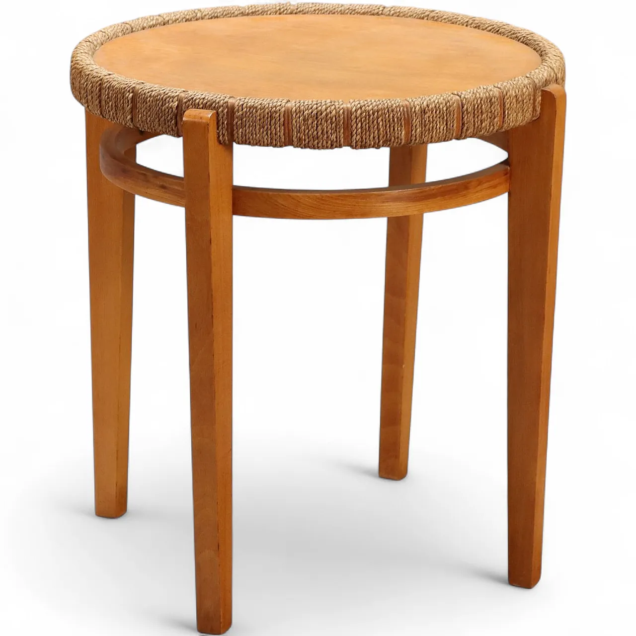 Coffee table in woven rope, poplar and beech, 20th century 8