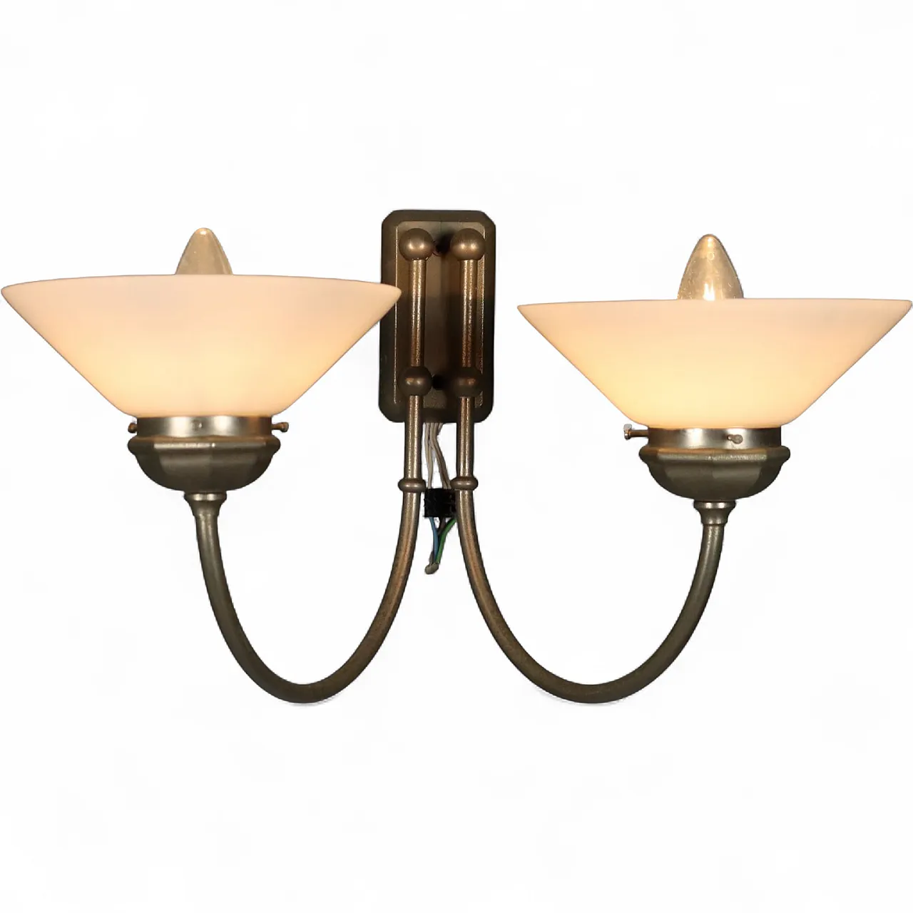 Applique con struttura in metallo e diffusori in vetro, '900 8