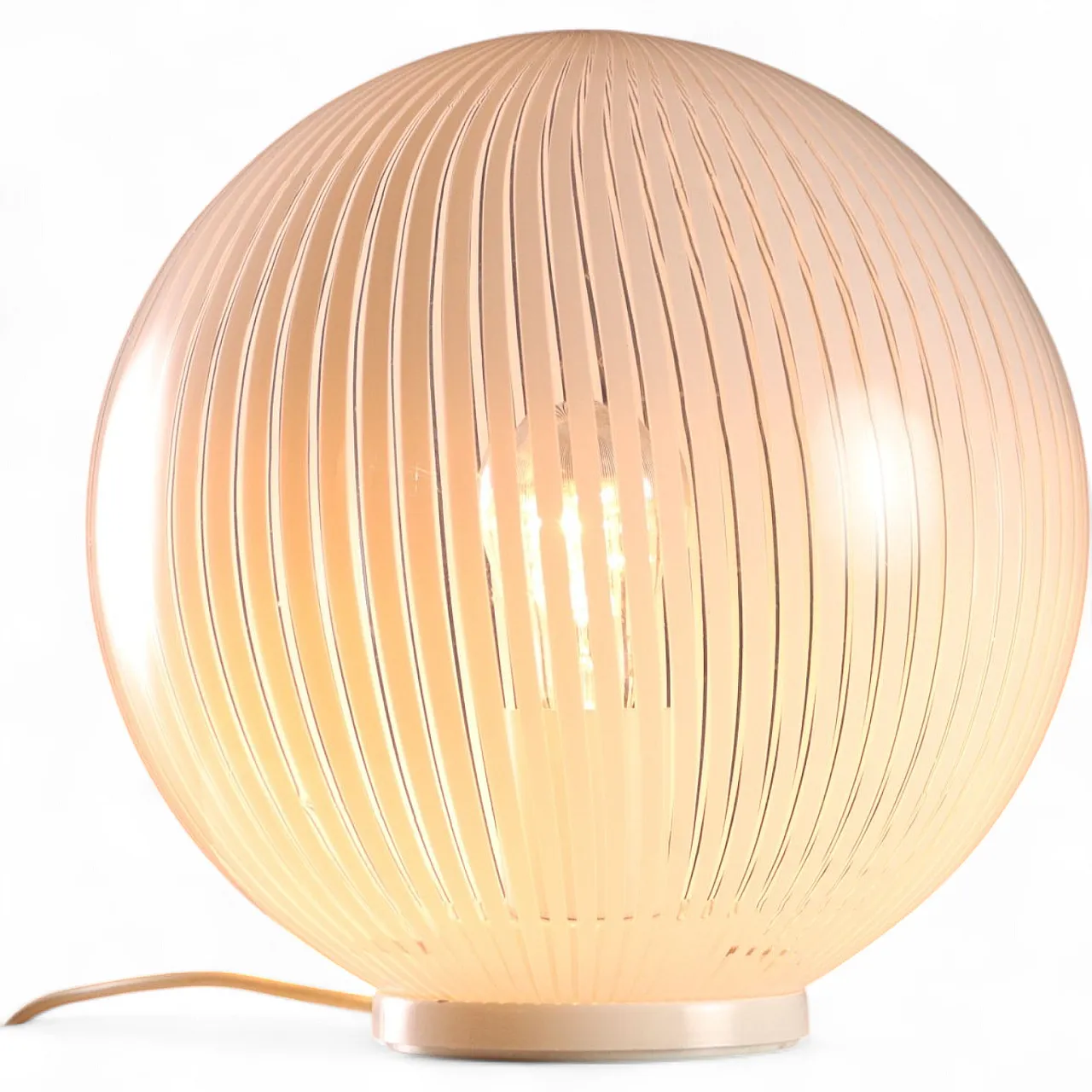 Lampada da tavolo in alluminio smaltato e vetro soffiato, '900 7