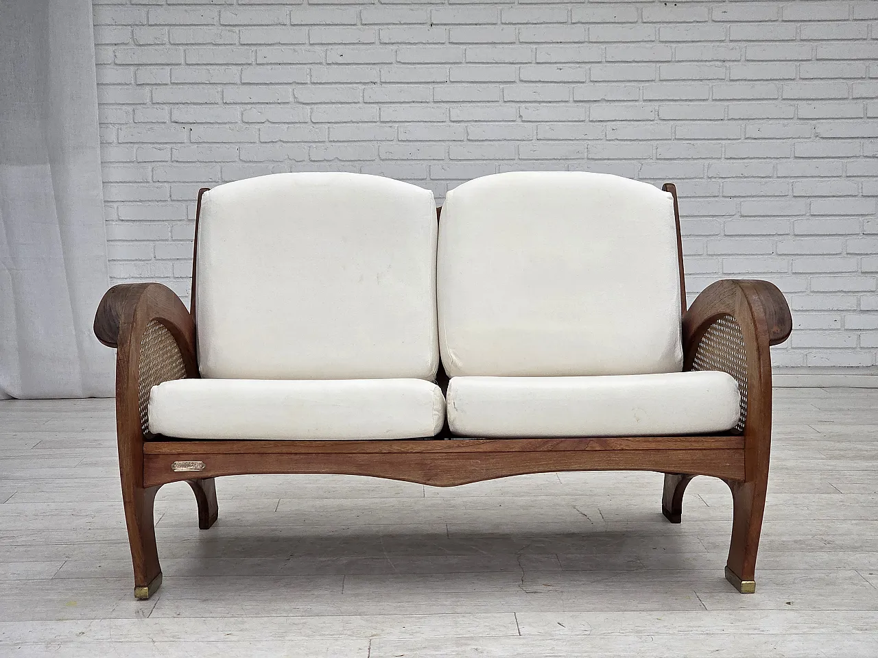 2-seater sofa by Klaus Wettergren in cotton fabric and mesh, 1970s 2