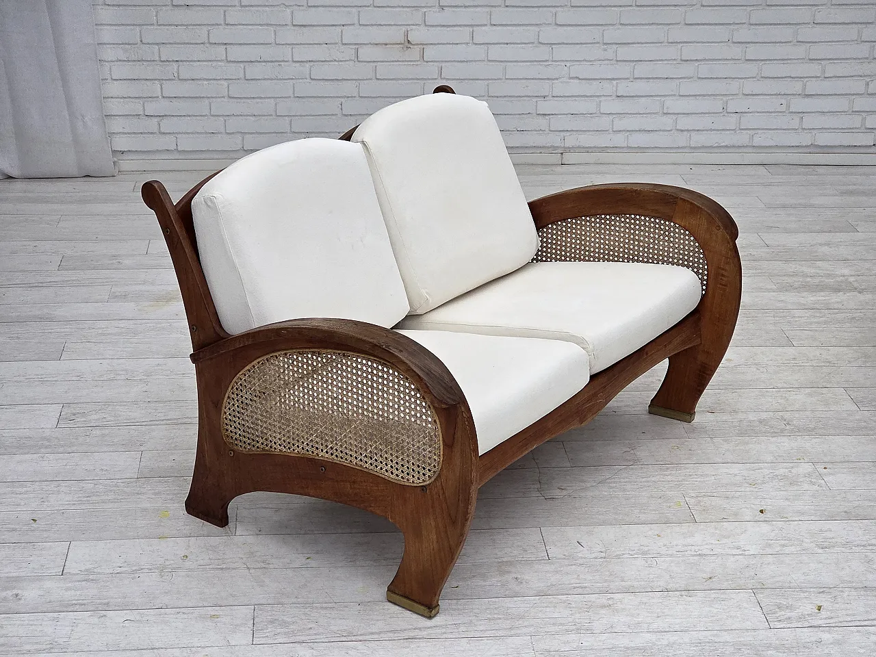 2-seater sofa by Klaus Wettergren in cotton fabric and mesh, 1970s 9