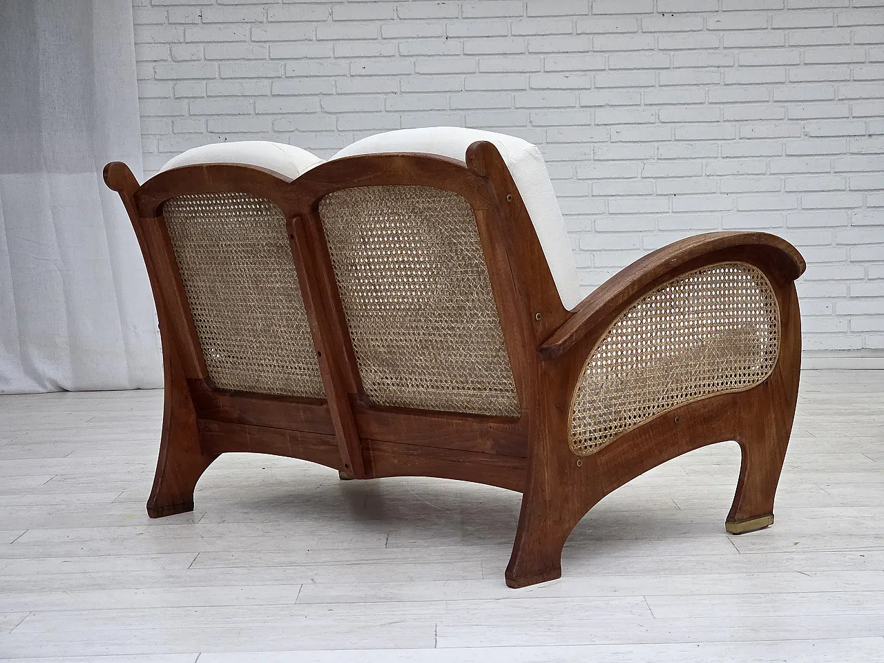 2-seater sofa by Klaus Wettergren in cotton fabric and mesh, 1970s 15