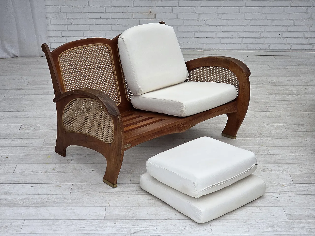 2-seater sofa by Klaus Wettergren in cotton fabric and mesh, 1970s 21