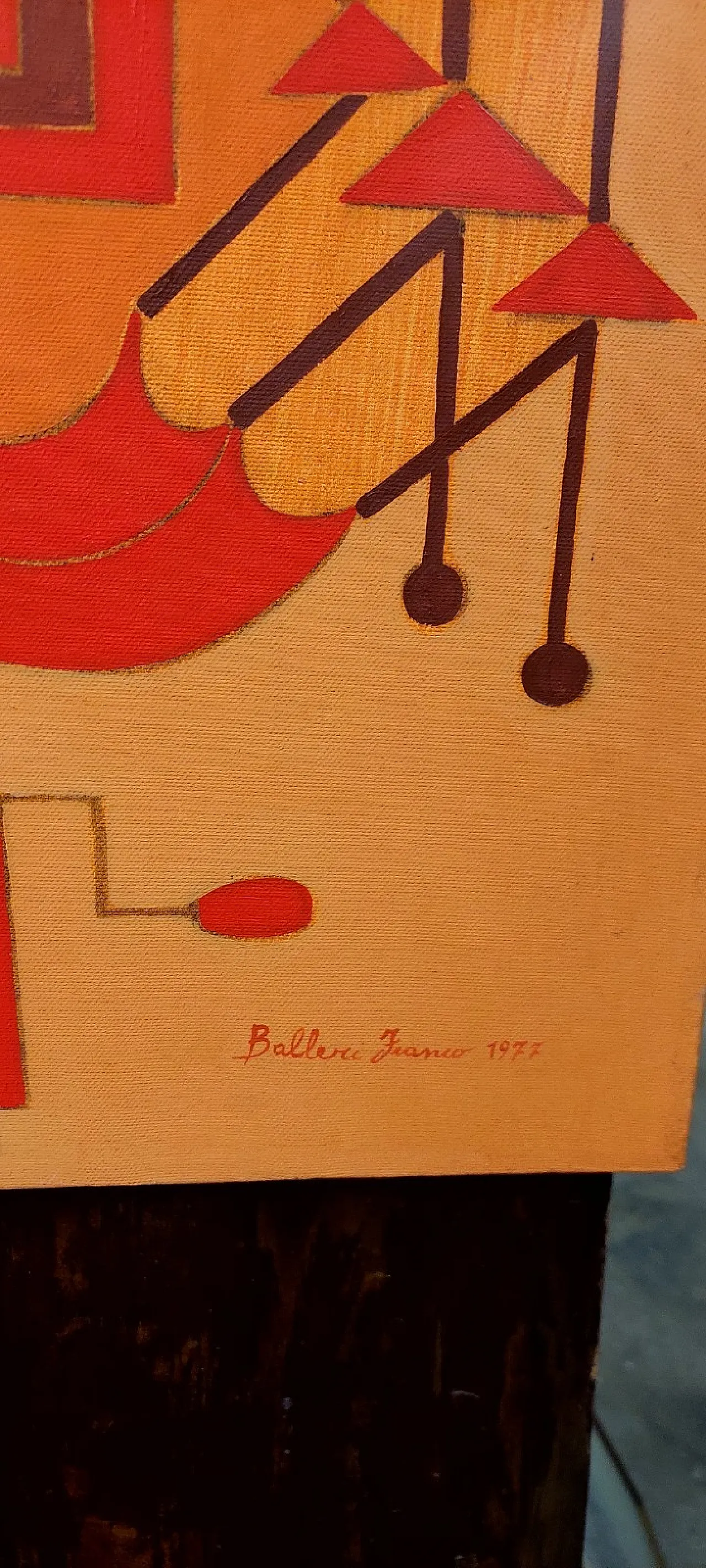 Franco Balleri, dipinto astratto olio su tela, '900 3