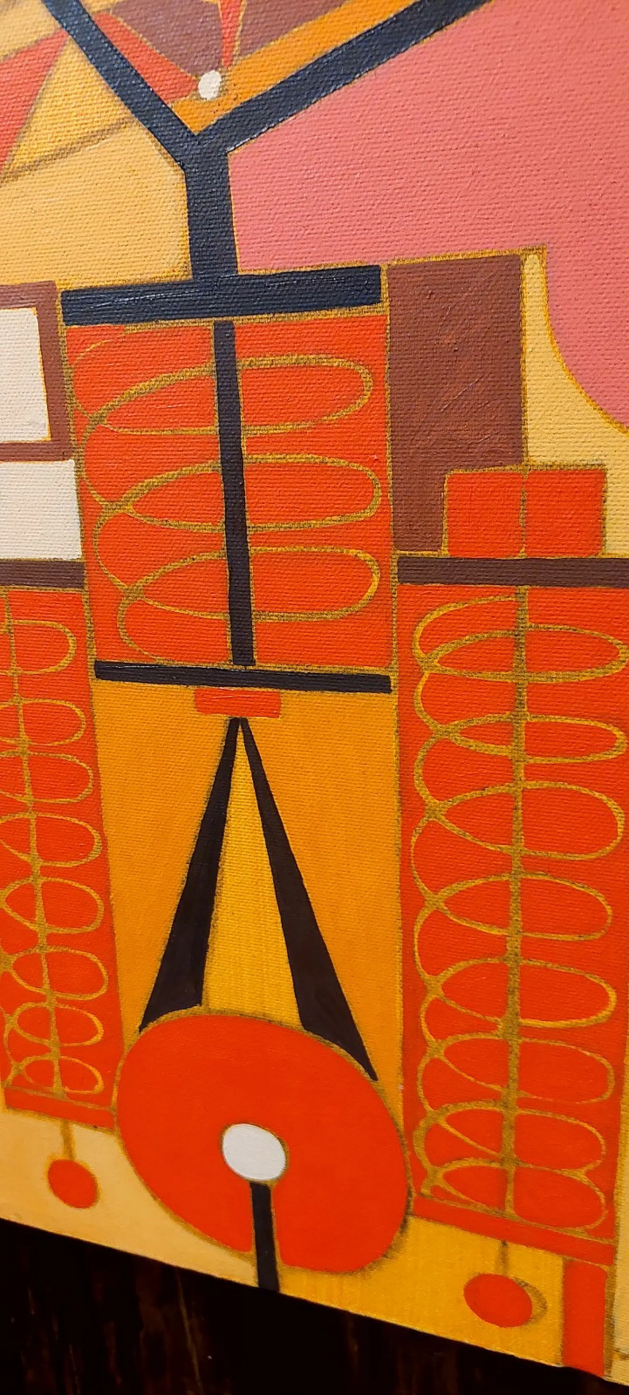 Franco Balleri, dipinto astratto olio su tela, '900 5