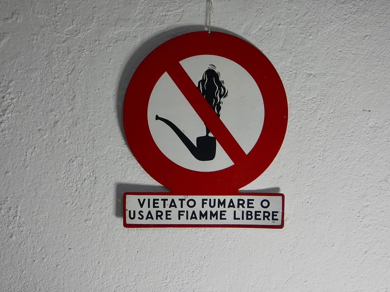 Cartello Divieto di usare fiamme libere 1950 1