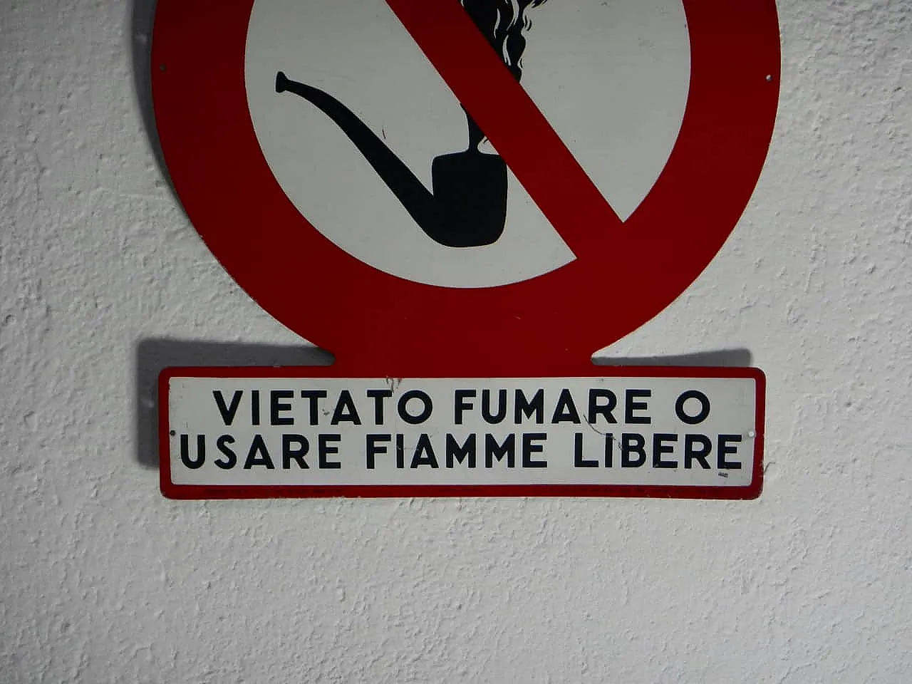 Cartello Divieto di usare fiamme libere 1950 3